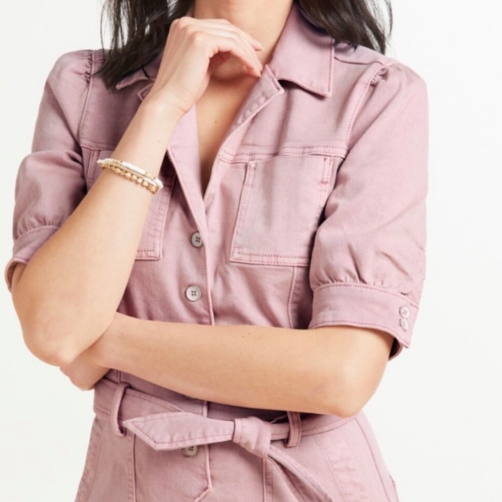 Paige denim stretchy pink romper